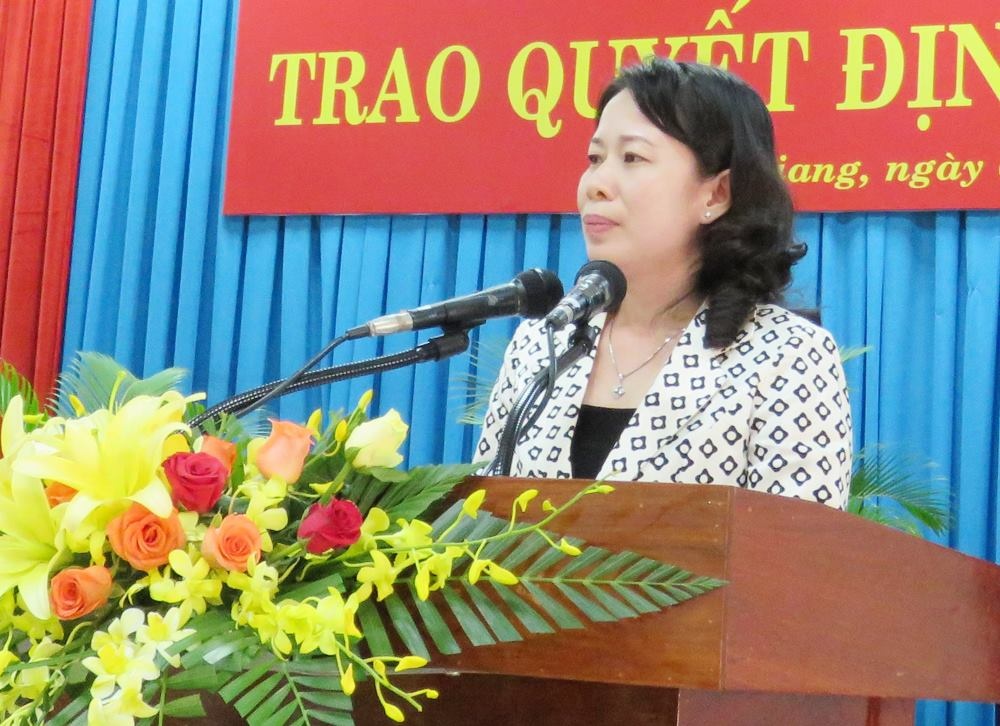 Bà Võ Thị Ánh Xuân, Bí thư Tỉnh ủy An Giang. Ảnh: Tuyên giáo An Giang.