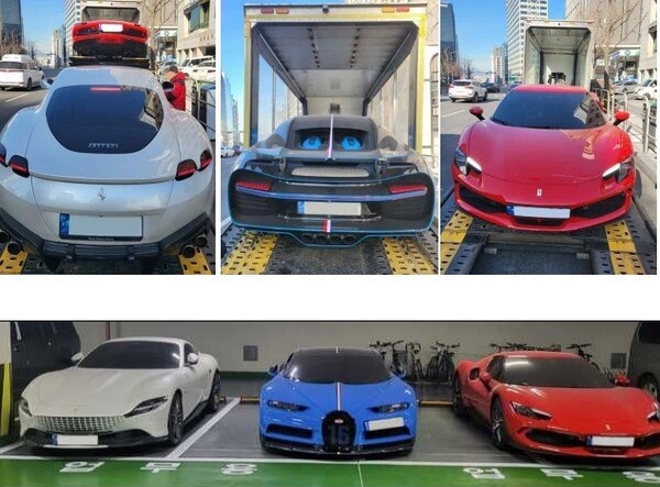 bugatti,  ferrari,  chiron,  chiron sport,  danh bac,  han quoc,  canh sat,  pha an,  tich thu,  roma,  296 gtb anh 2