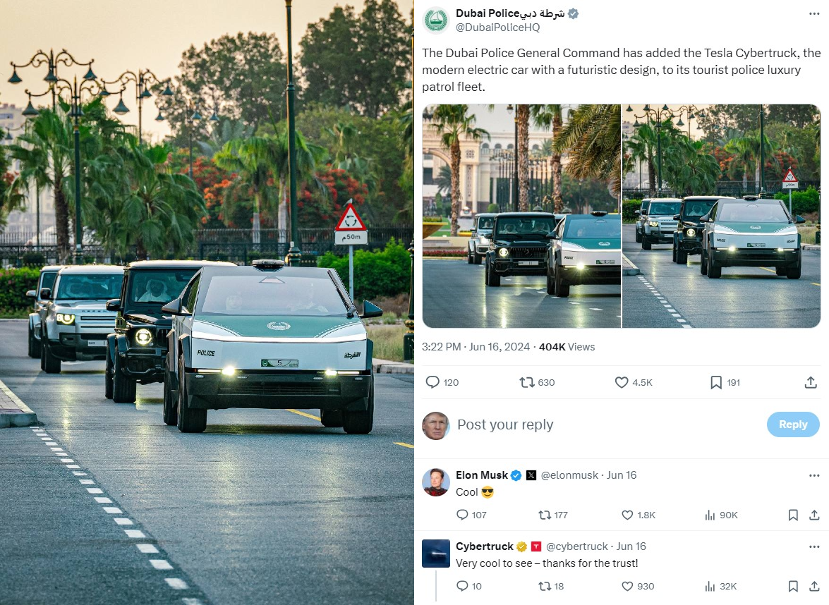 canh sat, dubai,  canh sat dubai,  tesla,  cybertruck,  tesla cybertruck,  elon musk,  audi,  rs q8,  alfa romeo,  Stelvio,  Giulia,  Quadrifoglio anh 2