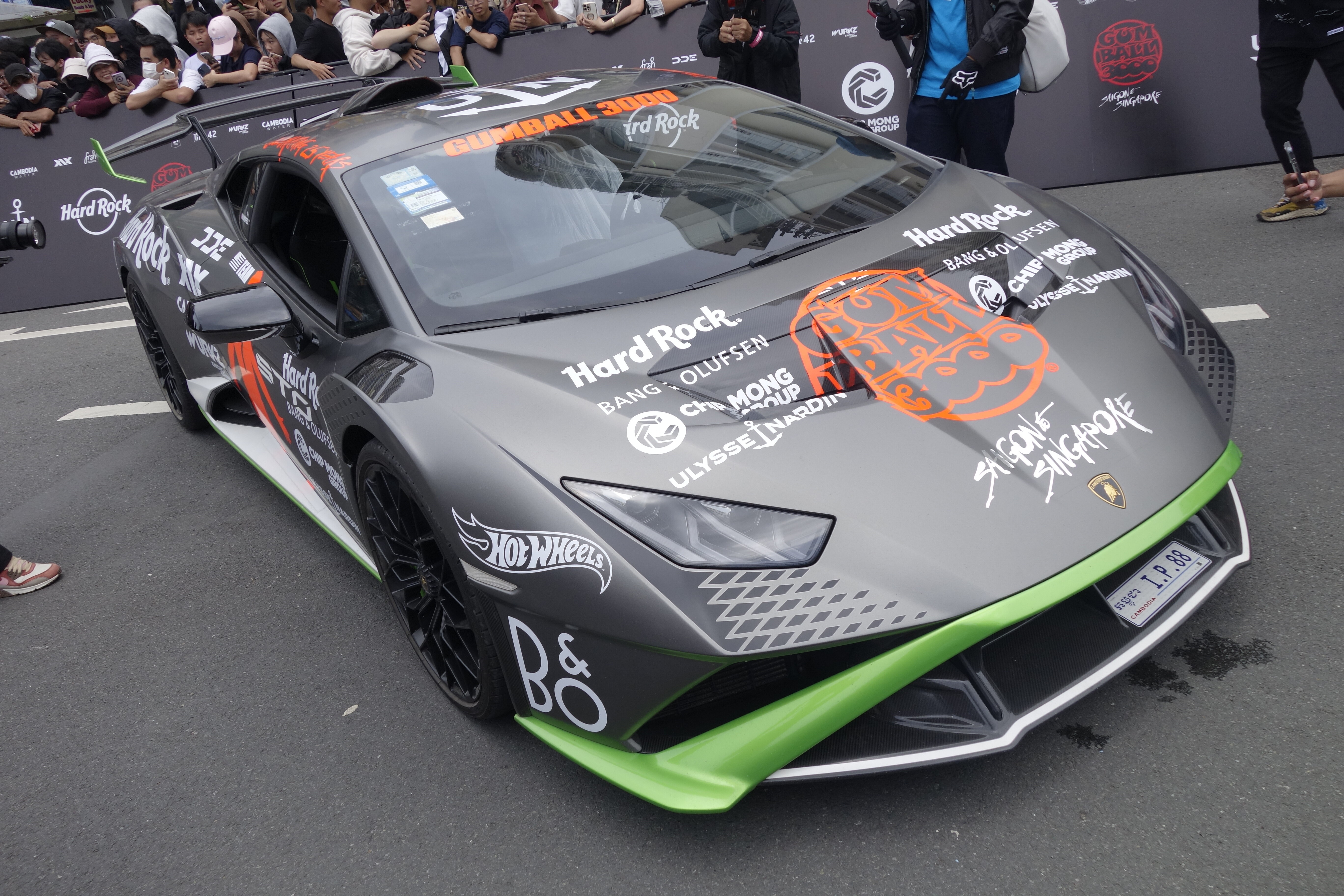 Sieu xe Lamborghini Huracan STO cua IShowSpeed tai Gumball 3000 hinh anh