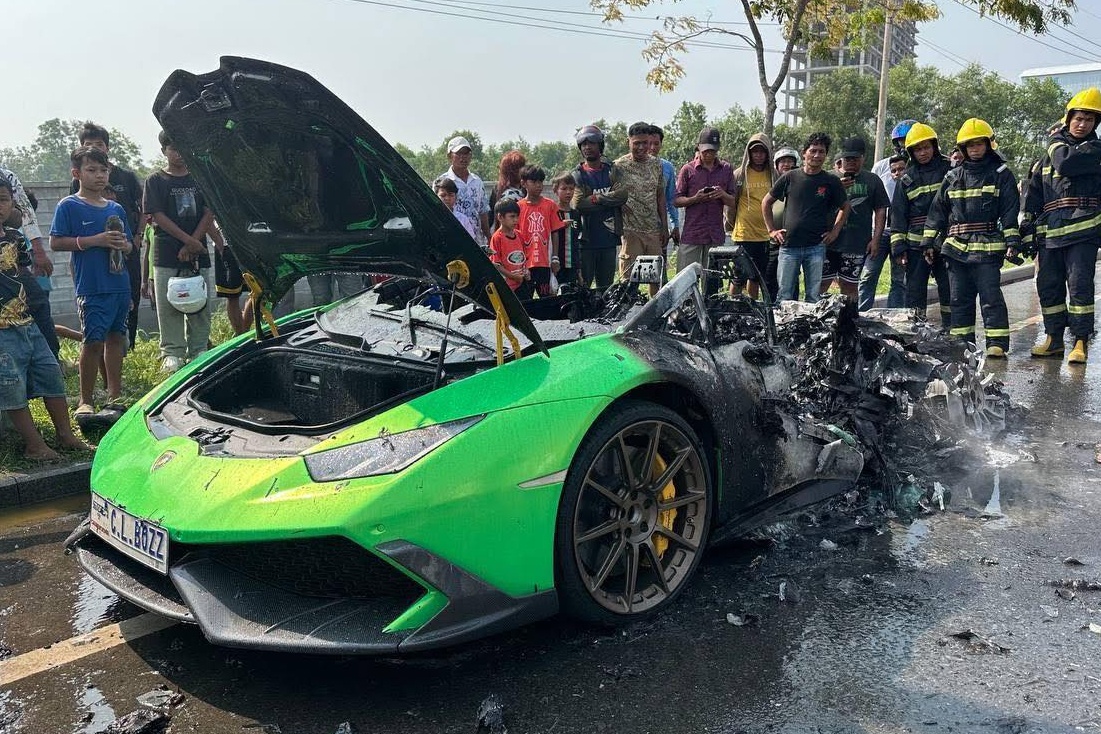 Sieu xe Lamborghini Huracan hon 270.000 USD chay rui tai Campuchia hinh anh