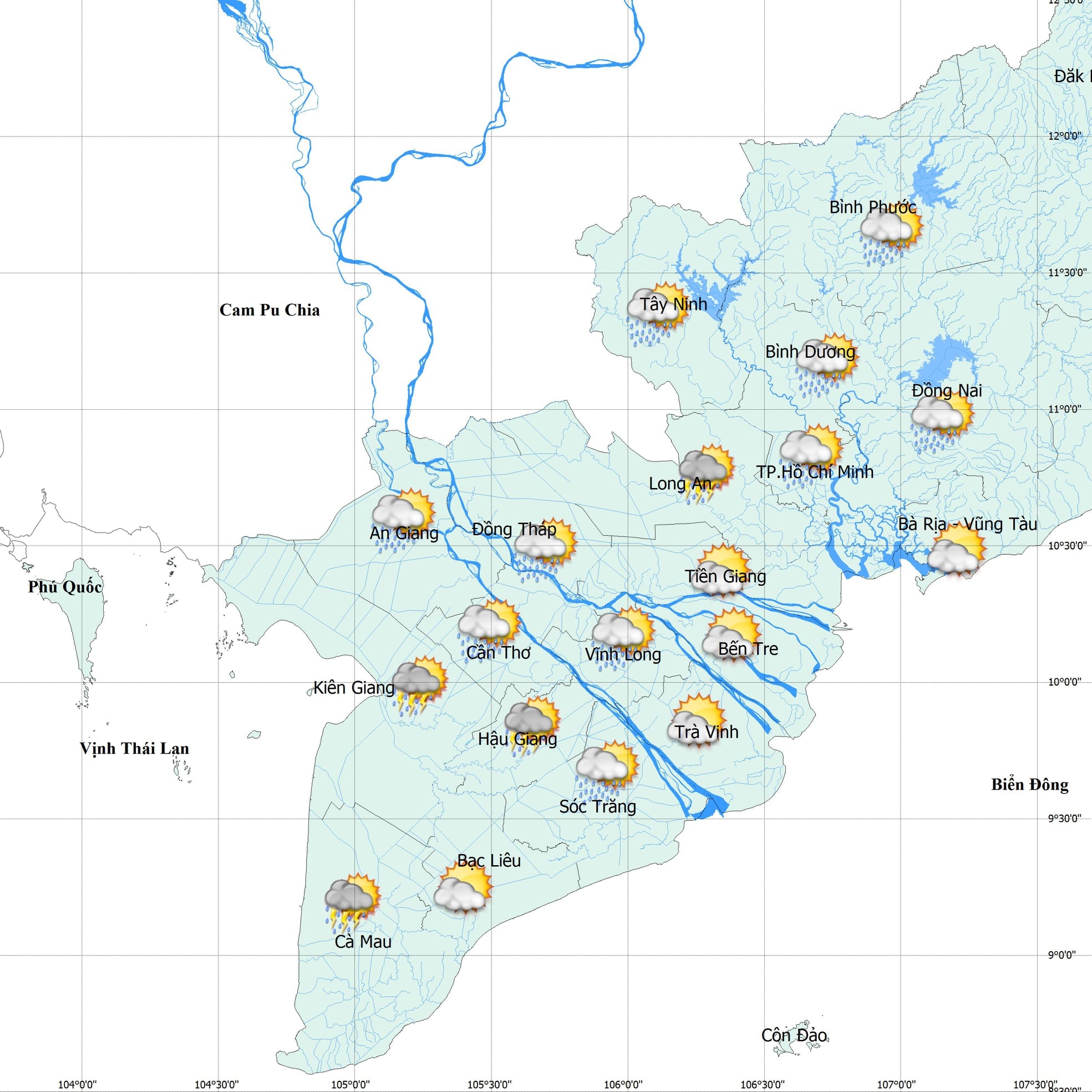 thoi tiet Nam Bo anh 1