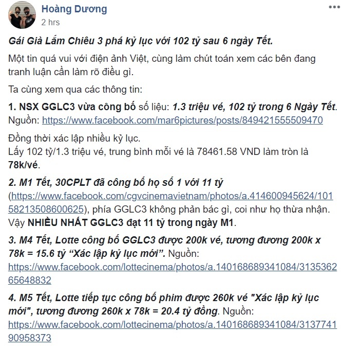 doanh thu Gai gia lam chieu 3 anh 3