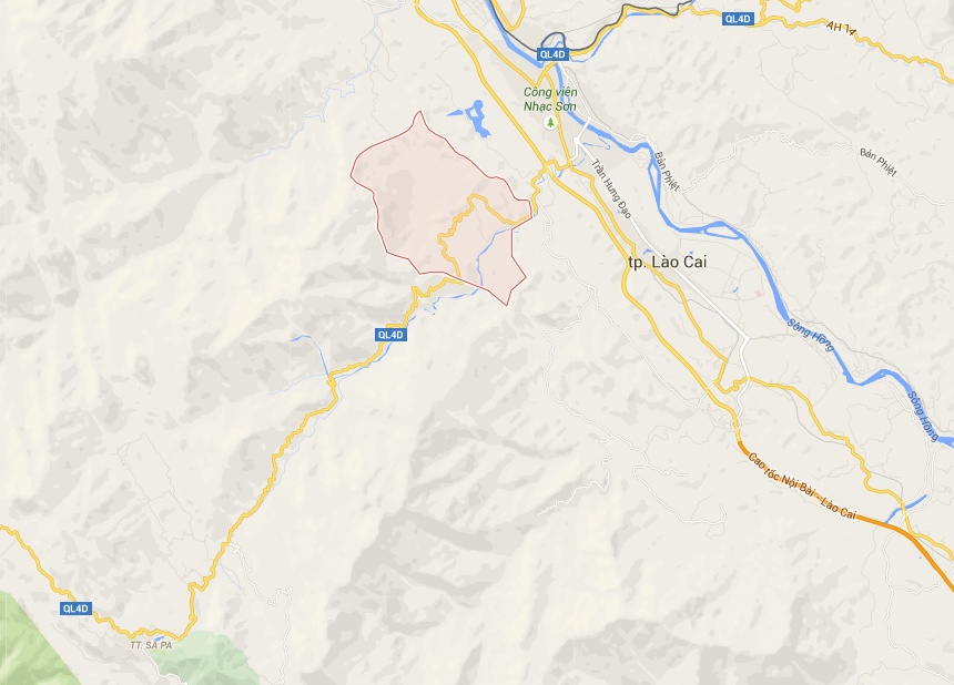 Bản đồ khu vực xảy ra tai nạn ở Sapa.