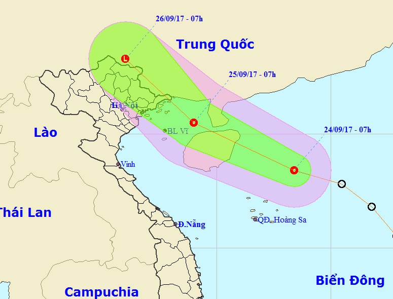 Ap thap nhiet doi huong vao vinh Bac Bo hinh anh