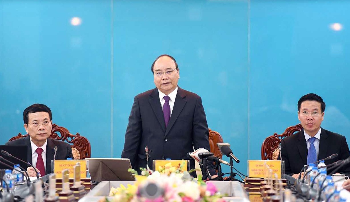 Thủ tướng làm việc với Bộ TT&TT ảnh 1 Thu tuong lam viec voi Bo TT&TT anh 1