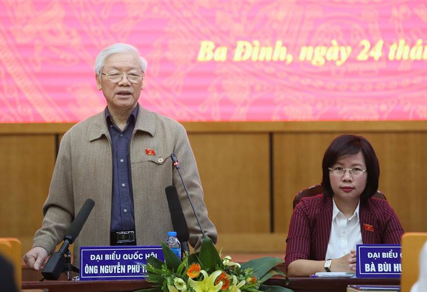 Tong bi thu Nguyen Phu Trong tiep xuc cu tri anh 1