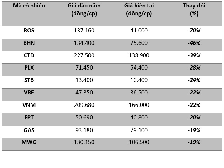 cổ phiếu lớn giảm giá mạnh ảnh 1 co phieu lon giam gia manh anh 1