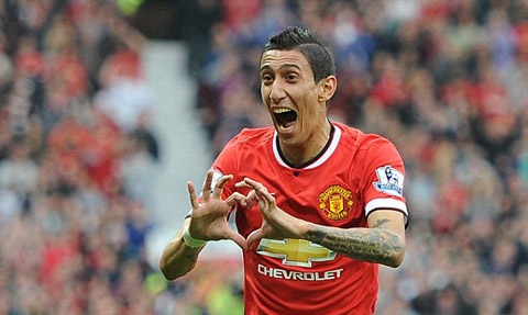 Di Maria đã có bàn thắng đầu tiên cho M.U từ một tình huống đá phạt đẹp mắt.