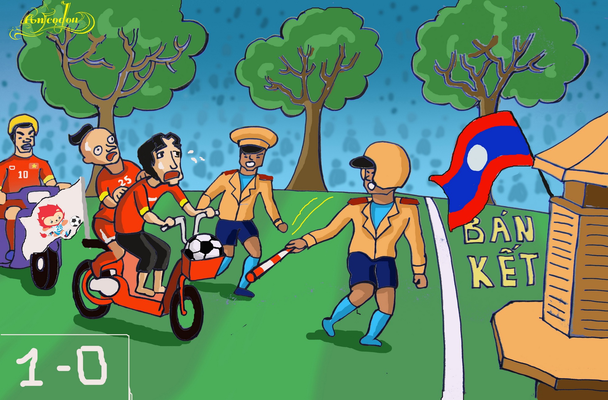 BỨC 9 : Bạn LÀO Làm Khó Ta. Cuộc hành trình chinh phục tấm huy chương vàng seagame của U23 VN có phần bị trùng xuống. Sau những chiến thẳng hủy diệt các đối thủ ,thì ĐT lại chật vật mới may mắn có được chiến thắng 1 - 0 từ người bạn U23 Lào. HLV Miura không tung đội hình mạnh nhất vào sân , nhưng rõ ràng bóng đá Lào đang cho thấy sự tiến bộ qua từng năm.