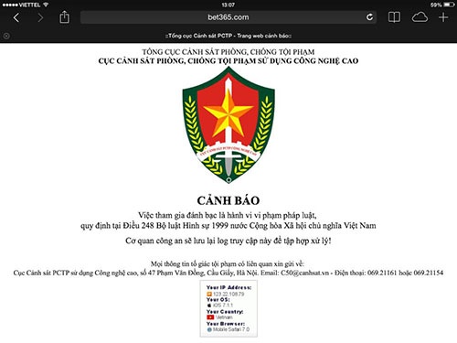 Cảnh báo của Cục Cảnh sát Phòng chống tội phạm sử dụng công nghệ cao.