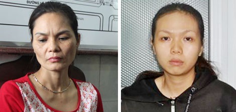 Bà trùm Phạm Thị Nga và con gái.