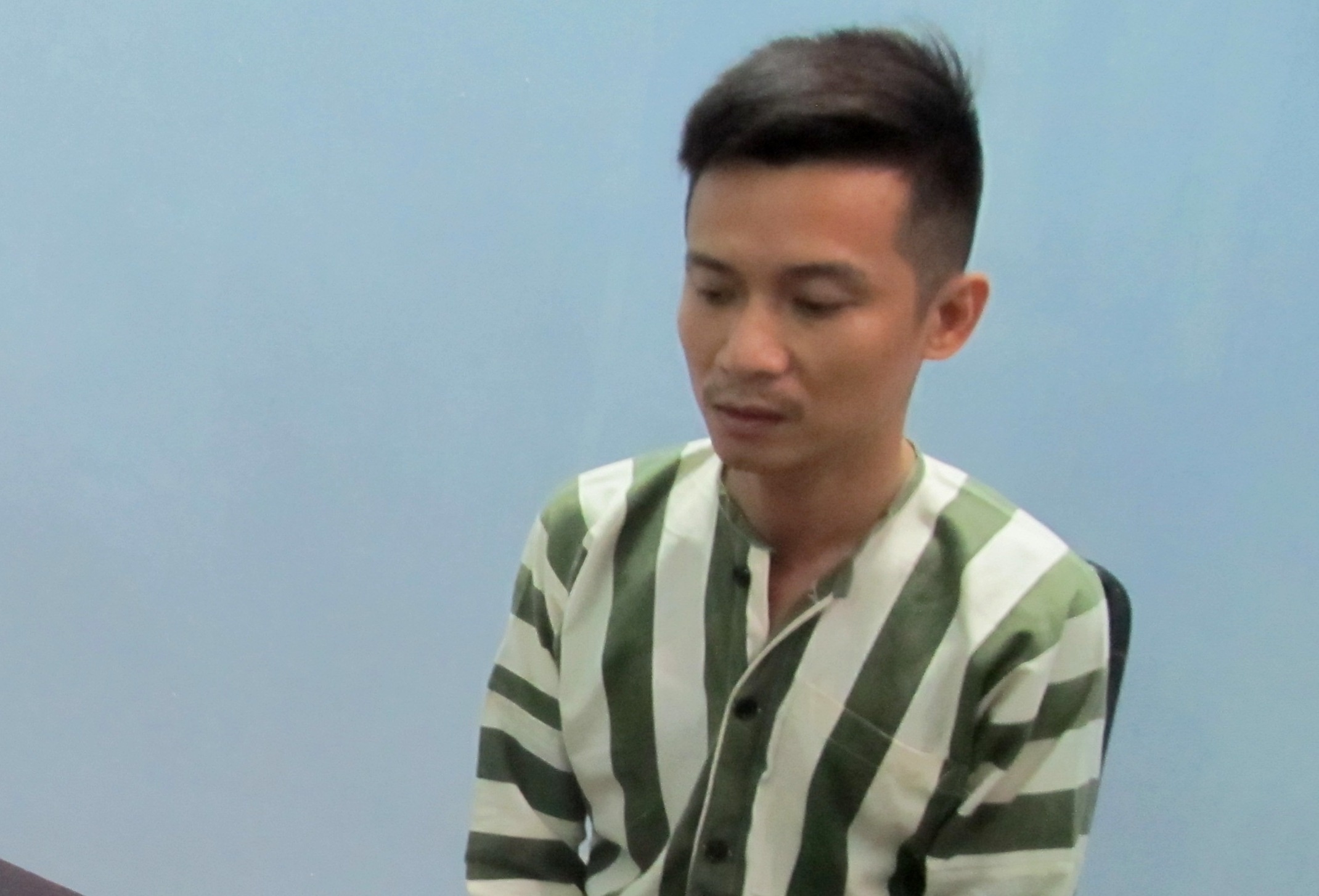 Linh tại cơ quan điều tra. Ảnh: Công an cung cấp.