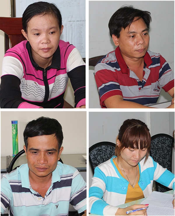 Các nghi can tại cơ quan điều tra.