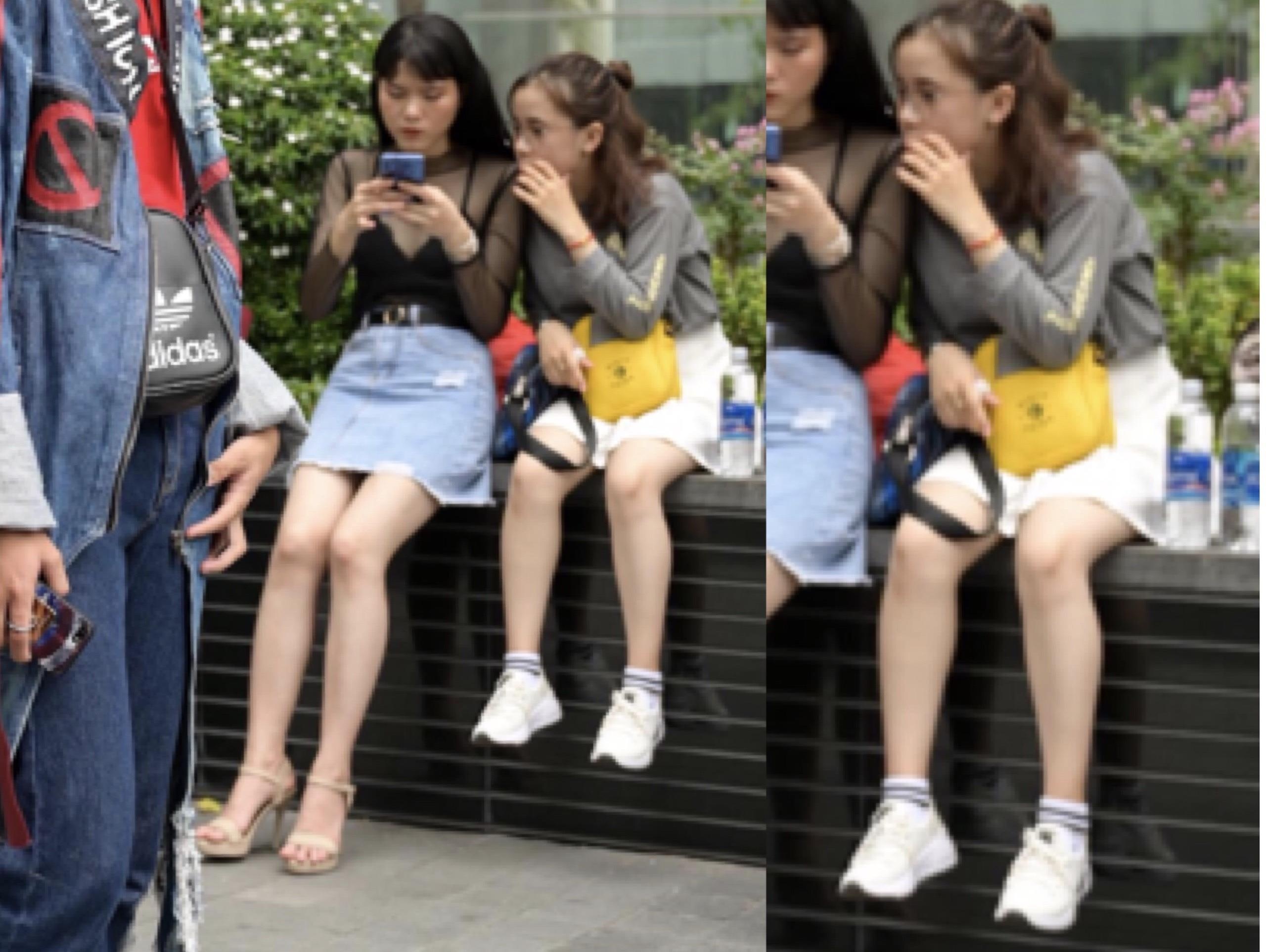 Lo lot khung hinh nguoi la, co gai duoc khen 'chan ngan dang yeu ma' hinh anh