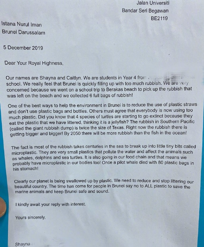 Con gai Ngo Ton gui thu cho quoc vuong Brunei anh 1