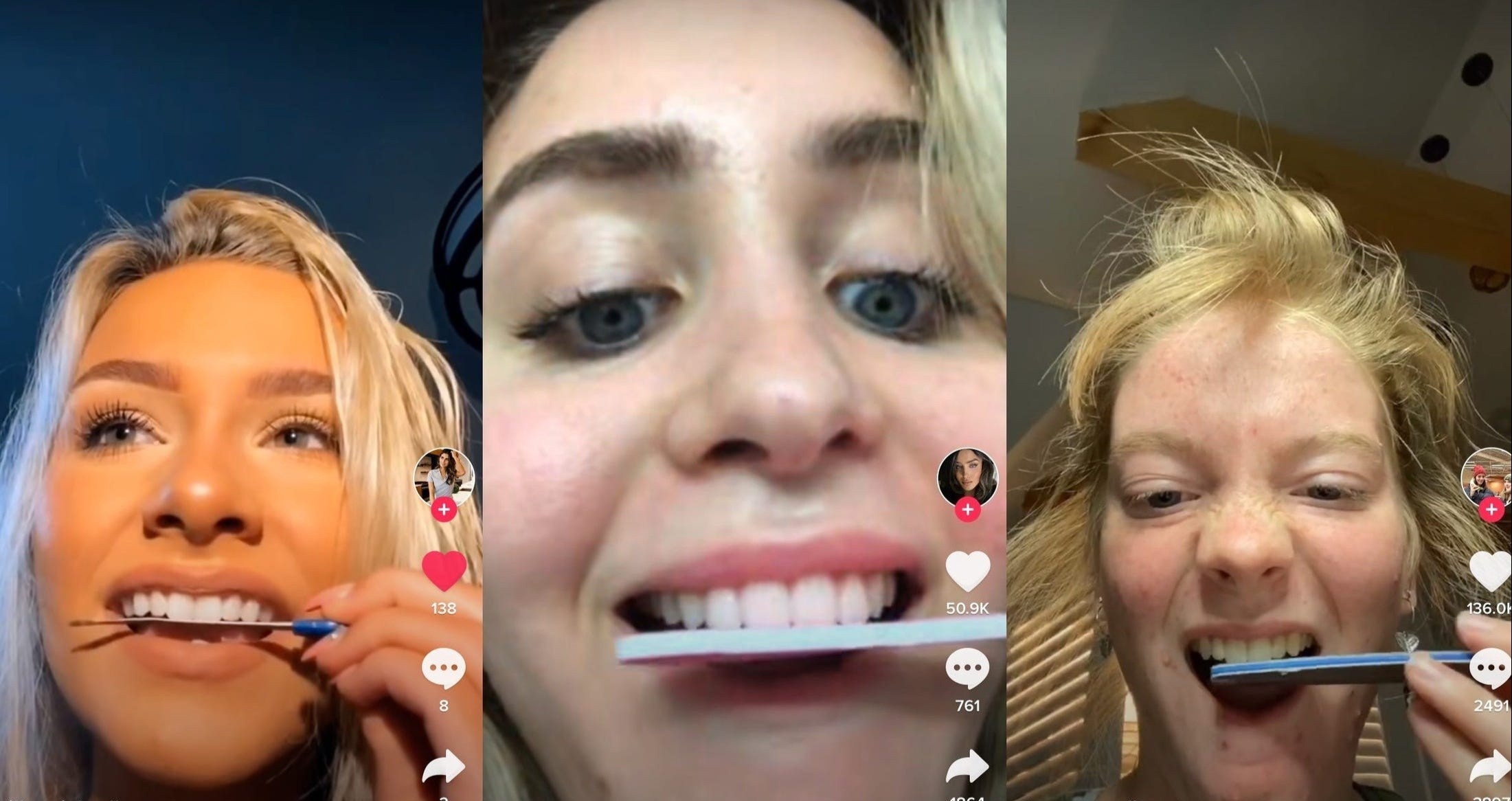 Xu huong mai rang bang dua mong tay tren TikTok anh 1