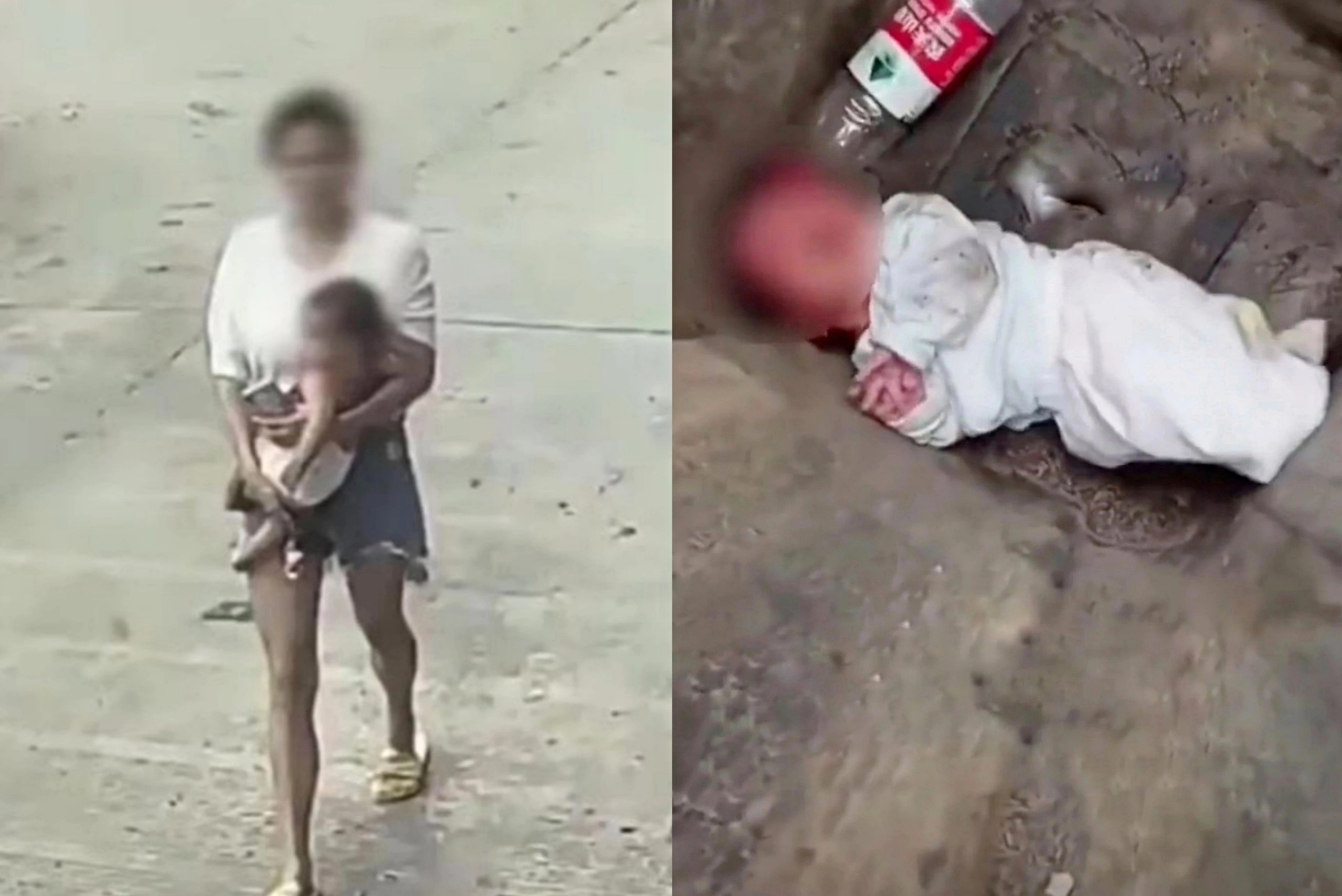 Vut con 7 thang tuoi vao thung rac vi cai nhau voi chong o Trung Quoc hinh anh