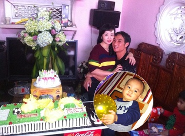 Quoc Vuong to chuc sinh nhat am cung cho con trai hinh anh