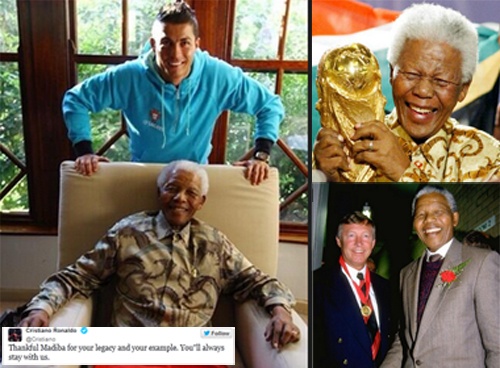 Ronaldo cung cac danh thu tiec thuong vi nhan Nelson Mandela hinh anh