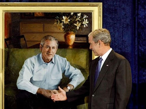 Bức chân dung tự họa của ông Bush. Ảnh: ART INFO