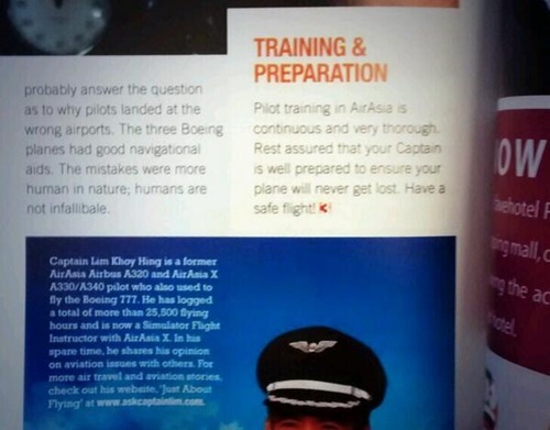 Nội dung bài báo gây tranh cãi trên tạp chí du lịch 3Sixty của hãng AirAsia. Ảnh: Twitter.