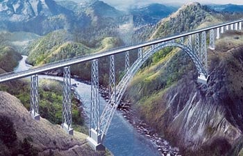 An Do xay cau tren day nui cao nhat hanh tinh hinh anh