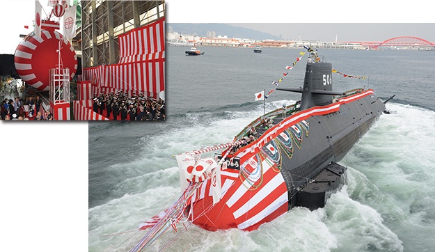 Tàu ngầm Kokuryu của Nhật Bản hạ thủy. Ảnh: mod.go.jp