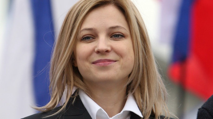 Cô Natalia Poklonskaya, Bộ trưởng Tư pháp Crimea. Ảnh: RT