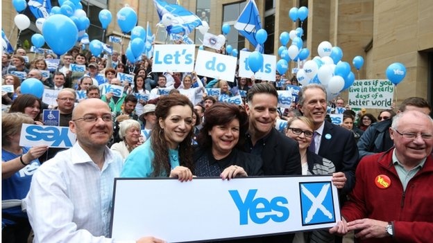 Cử tri ủng hộ độc lập cho Scotland. Ảnh: BBC