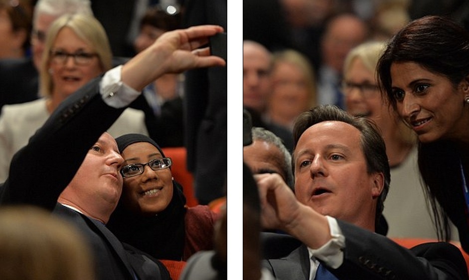 Người đứng đầu chính phủ Anh tỏ ra thoải mái khi chụp hình