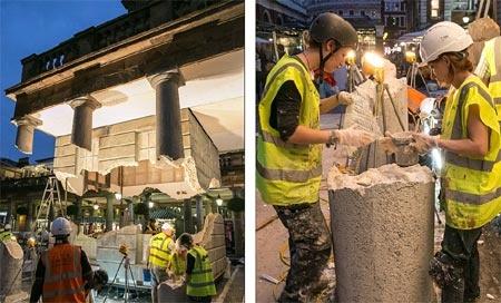 Các công nhân đang xây dựng công trình. Ảnh: Daily Mail