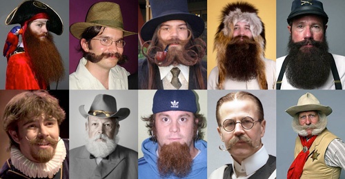 Cuộc thi Râu và Ria: Với 15 loại hình khác nhau, từ râu tự nhiên tới râu tạo theo kiểu, cuộc thi Râu và Ria toàn cầu diễn ra tại Mỹ và các nước châu Âu thu hút hàng trăm người tham gia. Cuộc thi này khởi động từ năm 1990 và diễn ra hai năm một lần. 