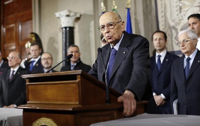 Tổng thống Italy Giorgio Napolitano. Ảnh: Reuters