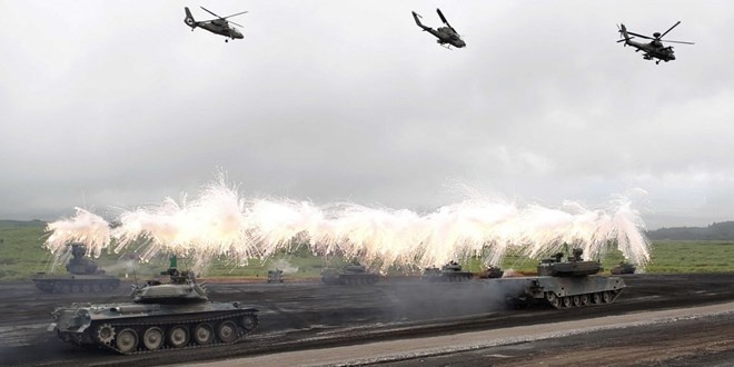 Một cuộc tập trận quân sự của Nhật Bản. Ảnh: Infonet