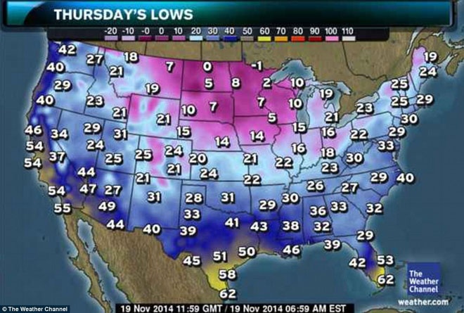 Dự báo nhiệt độ trong nhiều ngày nữa sẽ vẫn thấp ở dưới mức trung bình so với thời điểm này hàng năm dù có ấm lên một chút.