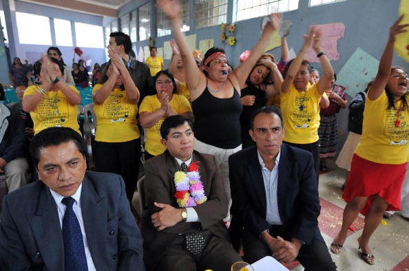 Cuộc thi diễn ra trong sự cổ vũ nhiệt liệt của bạn tù của các thí sinh. Đại diện giới chức quản lý hệ thống nhà tù Guatemala cũng tham gia thành phần ban giam khảo. Ảnh: AFP