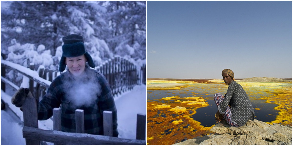 Cuoc song khac nghiet tai noi lanh va nong nhat hanh tinh hinh anh