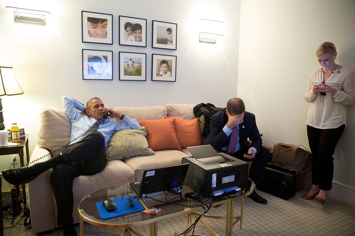 Tổng thống Obam điện đàm từ một căn hộ ở New York để trao đổi về sự kiện thảm kịch chuyến bay MH17 rơi ở Ukraine ngày 17/7.