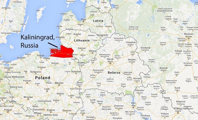 Kaliningrad vùng lãnh thổ tách rời hẳn của Nga.