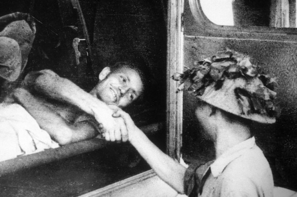 Dien Bien Phu Battle In Dien Bien Phu, Vietnam In May, 1954-Wounded French prisoner being released.