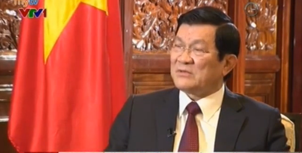 Truyen hinh Nga phong van Chu tich nuoc VN Truong Tan Sang hinh anh