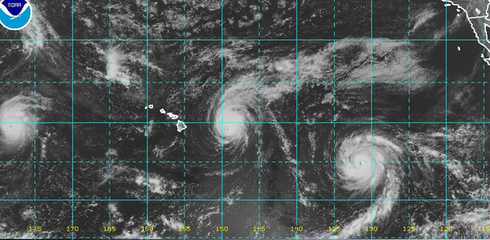 Jimena với sức gió tối đa đạt 225 km/h là cơn bão lớn đổ bộ vào Thái Bình Dương vào giữa tuần. Tuy nhiên, nó ở xa quần đảo Hawaii của Mỹ và các nhà khí tượng vẫn chưa thể xác định rõ đường đi của bão.