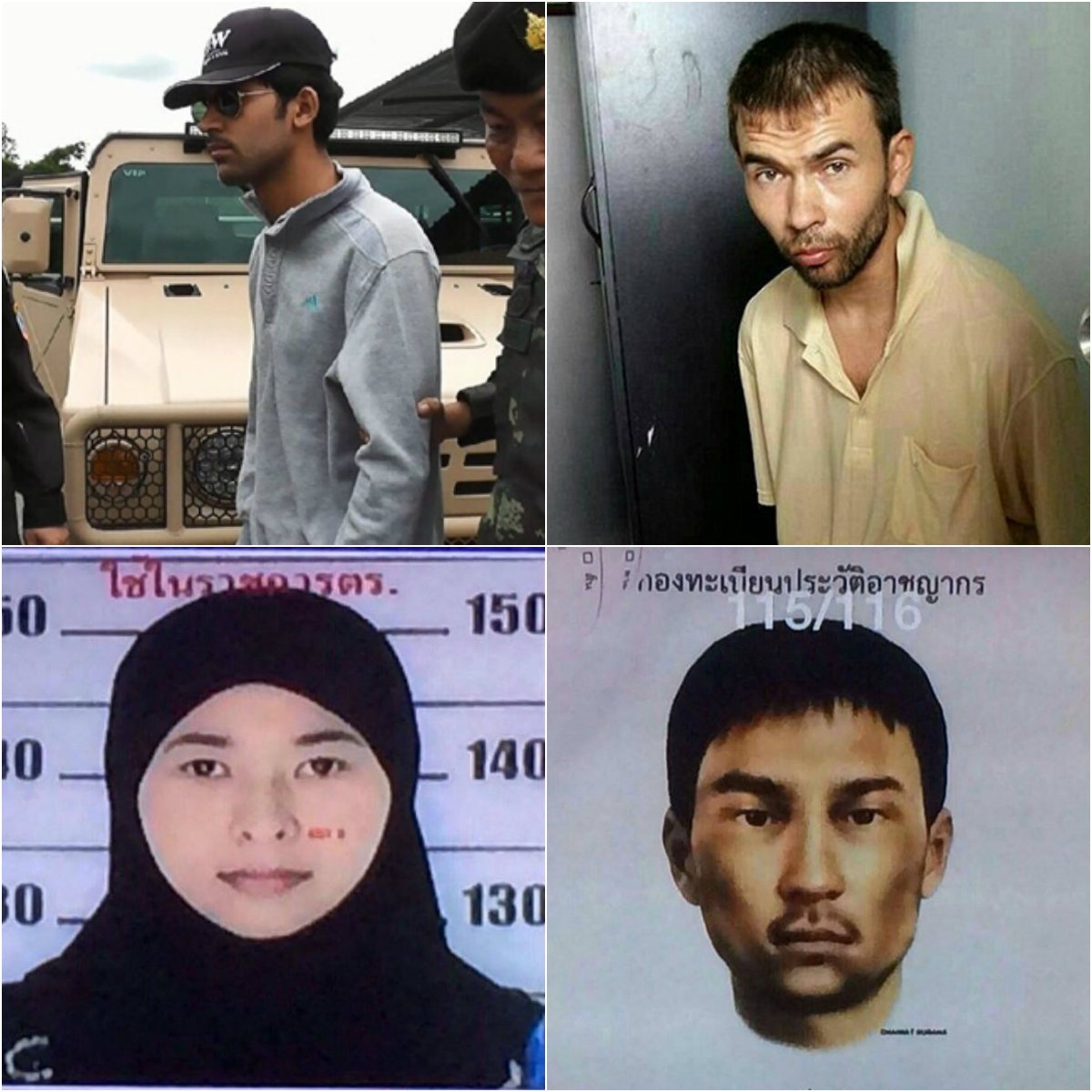 Chan dung 4 nghi pham trong vu danh bom o Bangkok hinh anh