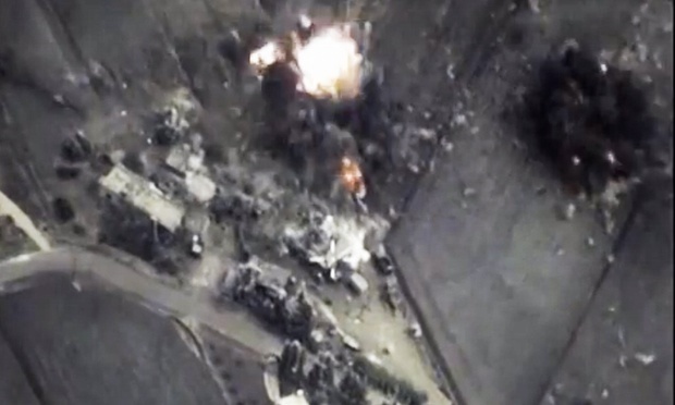 Hiện trường một vụ không kích IS của Nga. Ảnh: Reuters