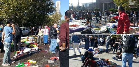 Hiện trường hai vụ nổ sáng 10/10. Ảnh: 