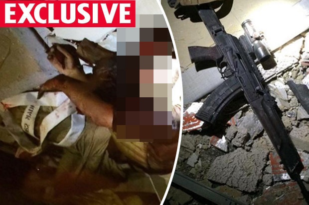 Lo anh thi the tay sung ban canh sat o Dallas hinh anh