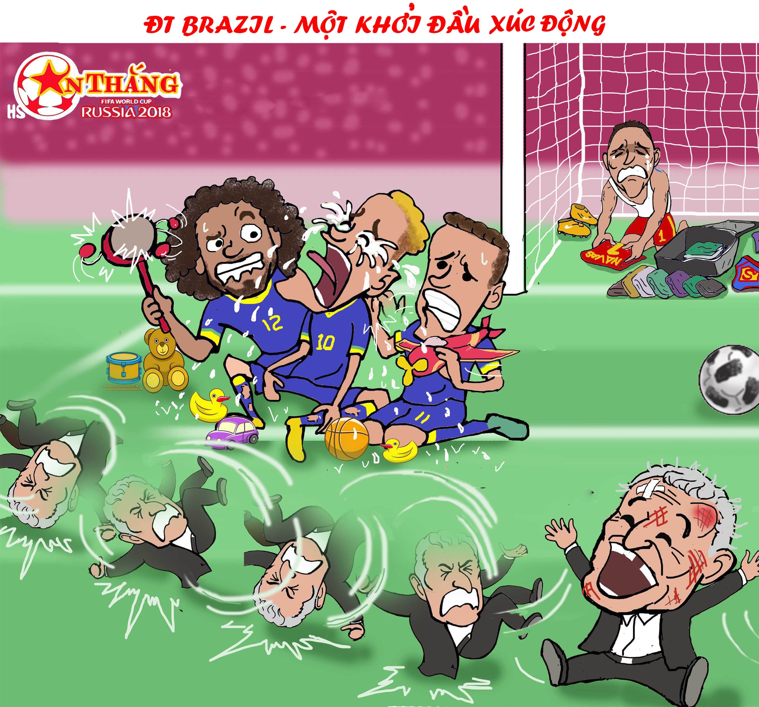 Hoa si An Thang,  Neymar,  Ronaldo,  Messi,  Lukaku,  gau Nga,  World Cup 2018,  ve nuoc,  Suarez anh 10