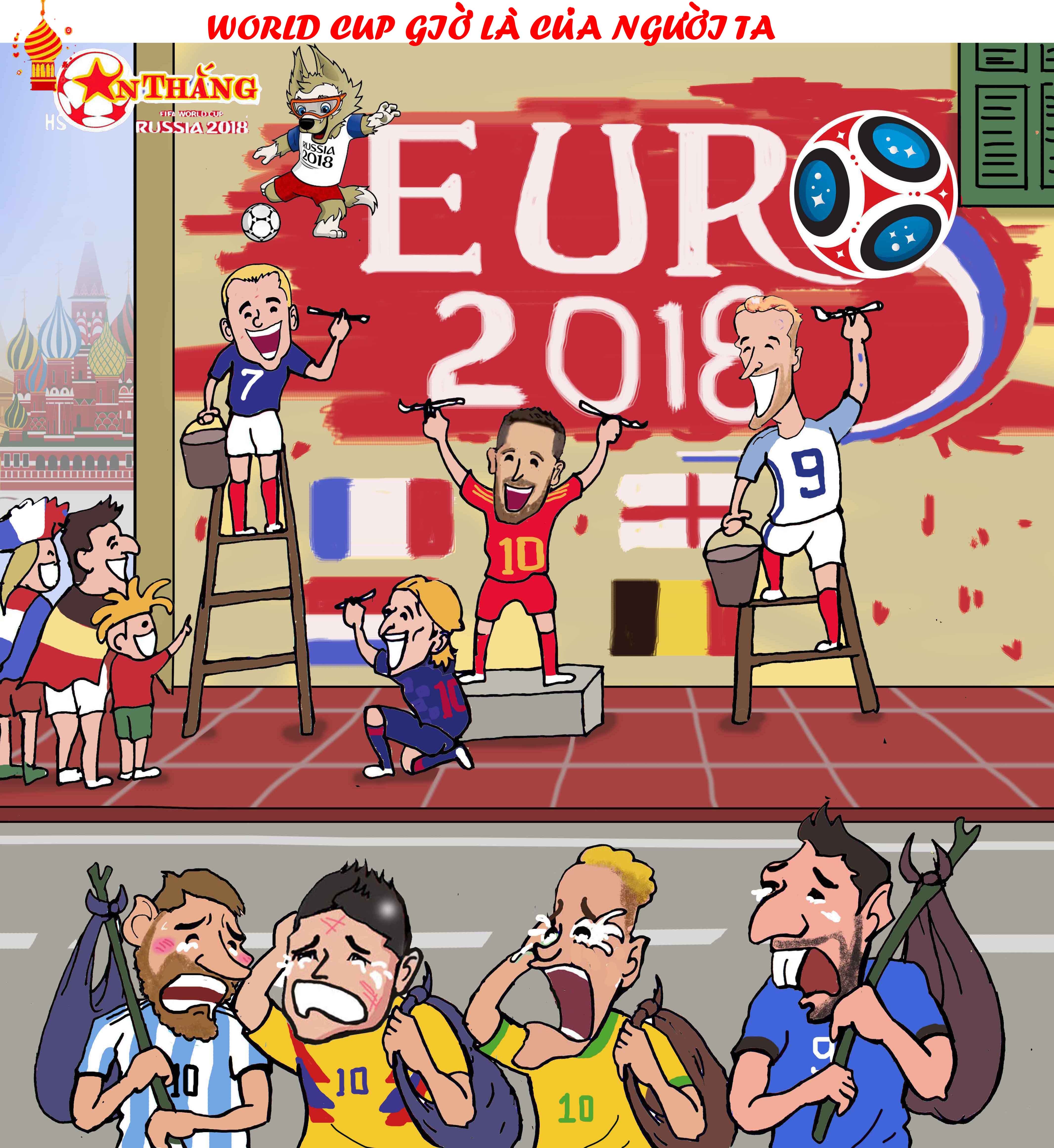 Hoa si An Thang,  Neymar,  Ronaldo,  Messi,  Lukaku,  gau Nga,  World Cup 2018,  ve nuoc,  Suarez anh 13