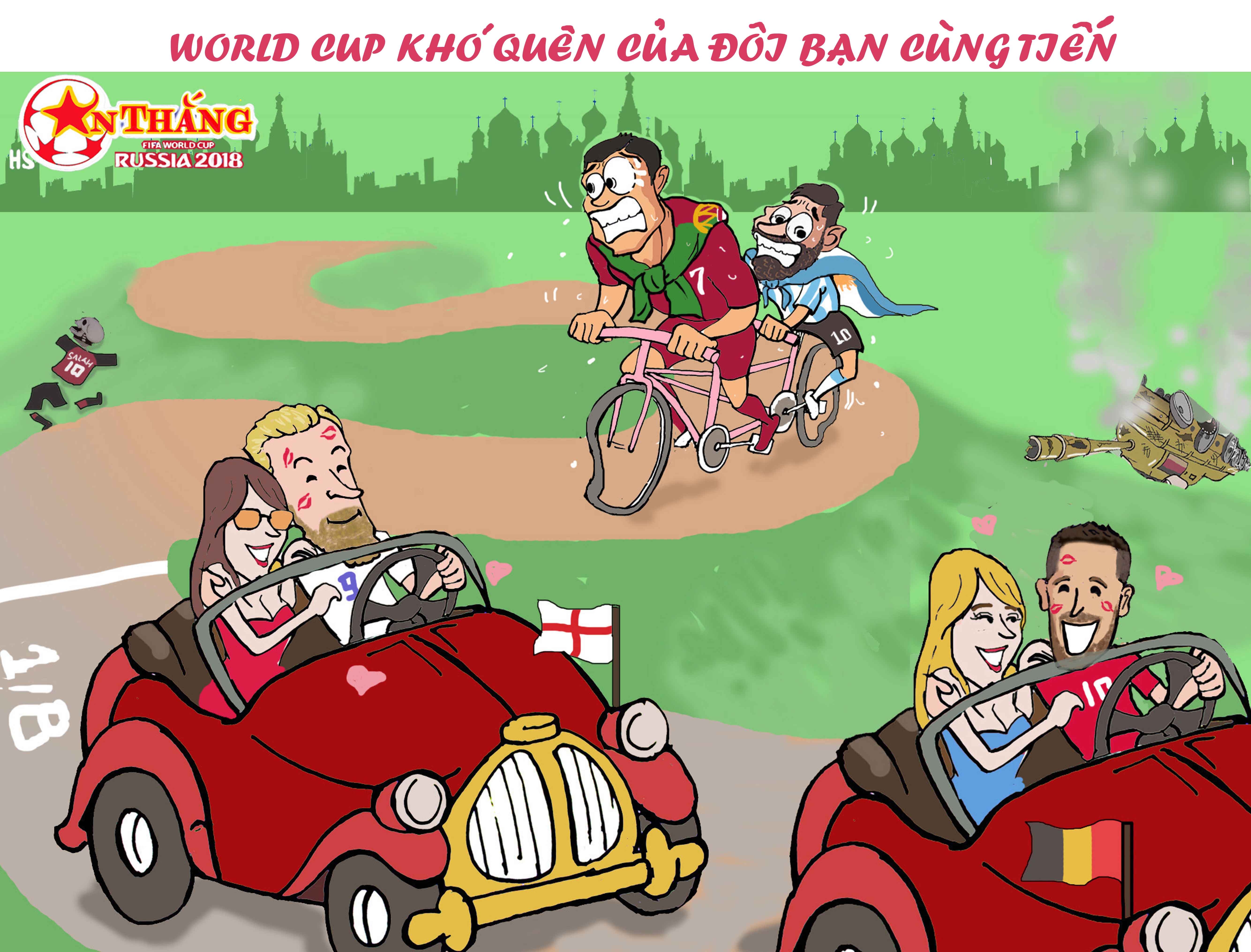 Hoa si An Thang,  Neymar,  Ronaldo,  Messi,  Lukaku,  gau Nga,  World Cup 2018,  ve nuoc,  Suarez anh 4